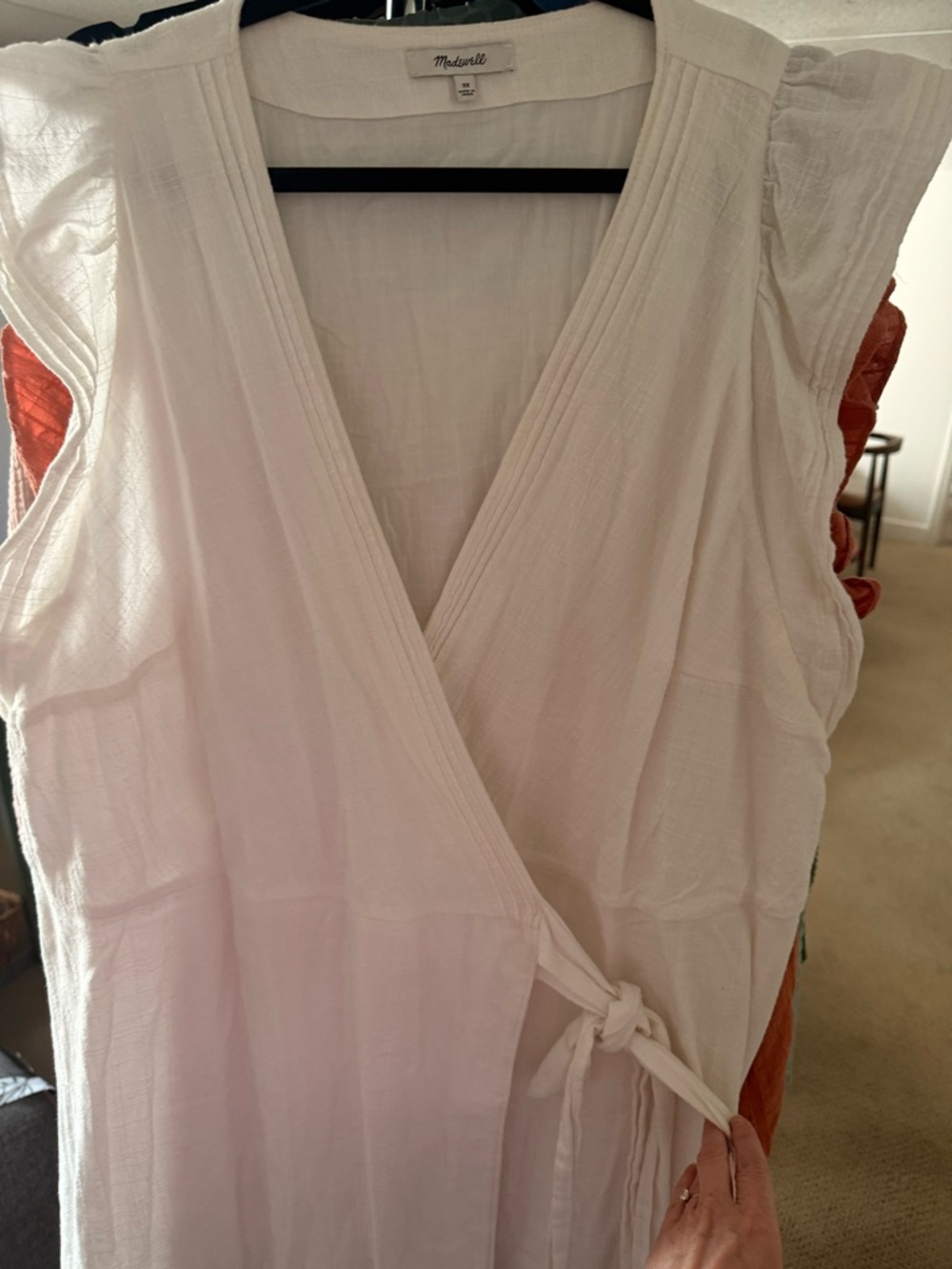 Madewell White Cotton Wrap Dress